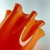 Orange murano glass vase Fazzoletto Italy 1990s