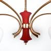 Mid-century red pendant lamp from Stilnovo Italy 1960s Art Deco