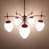 Mid-century red pendant lamp from Stilnovo Italy 1960s Art Deco