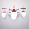Mid-century red pendant lamp from Stilnovo Italy 1960s Art Deco