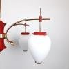 Mid-century red pendant lamp from Stilnovo Italy 1960s Art Deco