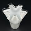 White murano glass vase, Italy 1970s