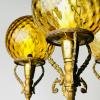 Antique 3 arm table lamp Hunting by C. Florentine, Italy 1950s