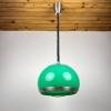 Mid-century green plastic pendant lamp by Stilux Milano, Italy, 1972