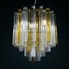Original cascade Murano glass Crystal Prism Chandelier from Venini, Italy 1970s