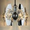 Chrome and Glass Lens Chandelier by Oscar Torlasco Italy 1960s