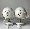 Mid-century white desk lamps Eyeball, Italy 1960s, Set of 2