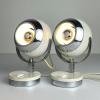 Mid-century white desk lamps Eyeball, Italy 1960s, Set of 2