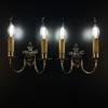 Antique silver plated wall lamp, France, 1930s, Set of 2