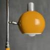 Mid-century yellow eyeball floor lamp italy 1960s space age atomic