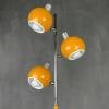 Mid-century yellow eyeball floor lamp italy 1960s space age atomic