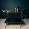 Mid-Century wood bar cart trolley, Italy, 1950s