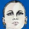 Limited edition lithograph Girl's head, Hand painted 33/100, Italy, 1977