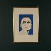 Limited edition lithograph Girl's head, Hand painted 33/100, Italy, 1977