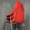 Mid-century red plastic chair Grosfillex France 1980s Set of 3
