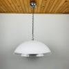 Mid-century XL white plastic pendant lamp by iGuzzini Italy 1980s Vintage Hanging Light Space Age Modern