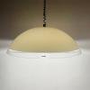 Mid-century XL white plastic pendant lamp by iGuzzini Italy 1980s Vintage Hanging Light Space Age Modern