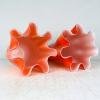 Pair of orange murano glass vases Fazzoletto Italy 1990s