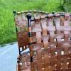Set of 5 metal leather dining chairs Italy 1970s
