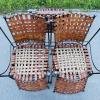 Set of 5 metal leather dining chairs Italy 1970s