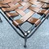 Set of 5 metal leather dining chairs Italy 1970s