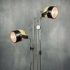 Mid-century yellow black metal floor lamp Yugoslavia 1970s space age atomic