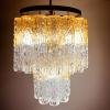 Murano glass chandelier Tronchi by Venini Italy 1960s