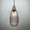 Murano glass pendant lamp Italy 1970s Murano chandelier Mid-century light tinted glass