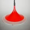 Mid-century red plastic pendant lamp Albatros Meblo Yugoslavia 1970s Space age atomic
