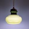 Mid-century green glass pendant lamp Yugoslavia 1970s Retro ceiling light