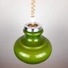 Mid-century green glass pendant lamp Yugoslavia 1970s Retro ceiling light