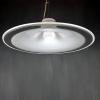 Murano glass white pendant lamp Italy 1970s Mid-century lighting XL ceiling lamp