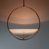 Retro swirl murano glass pendant lamp Italy 80s Mid-century light White Gold