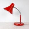 Mid-century desk lamp Yugoslavia '80s Red metal Retro table lamp Goose