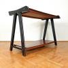 Mid-century tv or radio console table Yugoslavia 1970 mid-century desk red Black table Retro furniture
