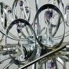 Mid-century metal crystal chandelier Italy 1970s Sciolari style
