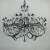 Mid-century metal crystal chandelier Italy 1970s Sciolari style