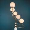 Mid-century white gold floor lamp Germany 1960s Space Age Sputnik
