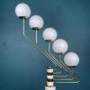 Mid-century white gold floor lamp Germany 1960s Space Age Sputnik