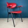 Mid-century red desk office chair Italy 1960s MCM italian modern