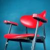 Mid-century red desk office chair Italy 1960s MCM italian modern