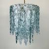 Mid-century large ice murano glass chandelier by Venini Italy 1980s