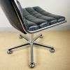 Mid-century swivel black desk chair Italy 1970s Modernist Italian Loft Office