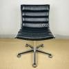 Mid-century swivel black desk chair Italy 1970s Modernist Italian Loft Office