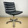 Mid-century swivel black desk chair Italy 1970s Modernist Italian Loft Office