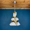 Mid-century brown opaline murano glass pendant lamp Italy 1950s