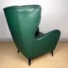 Armchair of Paolo Buffa Italy 1950s Green leather design chair