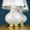 Pair of murano table lamps Mushroom Italy 1970s Italian Modern