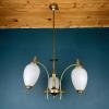 Mid-century brass pendant lamp Italy 1950s Art Deco