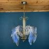 Murano Ice glass chandelier Italy 1970s Mid-century modern italian lighting